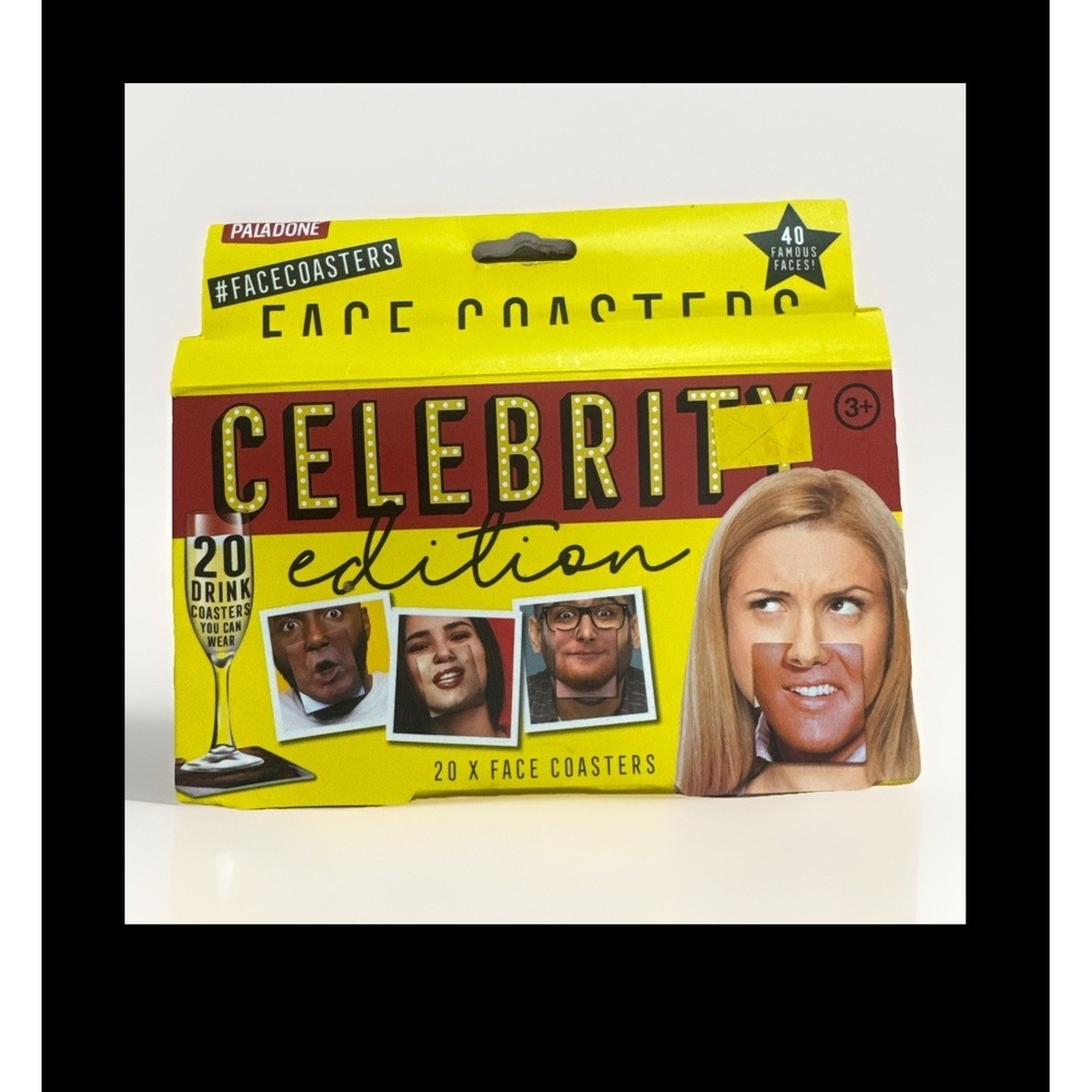 Paladone Face Coasters Celebrity Edition 20 Drink Coasters 40 Famous Faces New